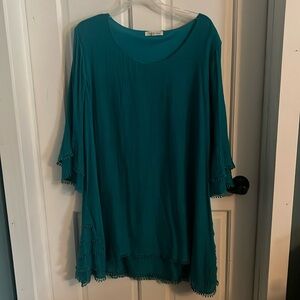 Super cute boho/country teal dress